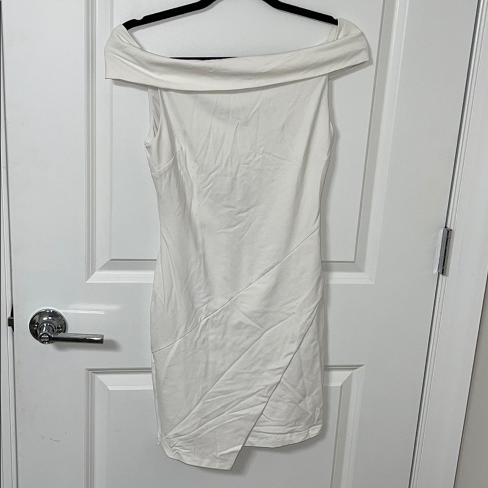 off the shoulder cocktail dress